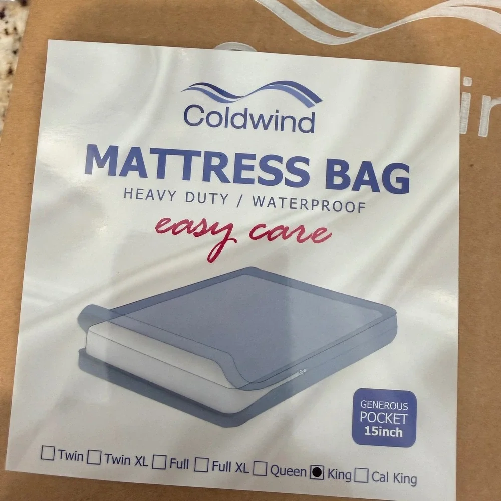 Coldwind Waterproof Mattress Bags for Moving and Storage Queen King Size Navy